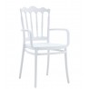 WEDDING armchair, stackable, white polypropylene