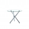 Mesa DESIREE NEW, cromada, cristal, 90 cms diámetro