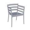 SALERNO armchair, stackable, light grey polypropylene