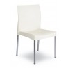 SANDRA chair, aluminum, white polypropylene