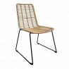 LOTAK chair, stackable, metal, beige rattan