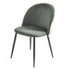 Silla PALM GREY, metal, tapizado velvet gris con trasera palm