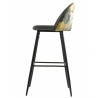 PALM GREY bar stool, metal, grey velvet upholstery with palm back