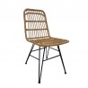 BRUNEI chair, metal, beige rattan