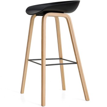 Taburete DANTE NEW (SU), metal, polipropileno negro