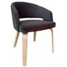 VISAU armchair, hevea wood plywood, natural, dark grey velvet