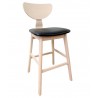 DUBLIN barstool, hevea wood, natural, synthetic leather black