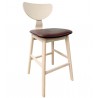 DUBLIN barstool, hevea wood, natural, synthetic leather brown