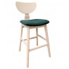 DUBLIN barstool, hevea wood, natural, green dark velvet