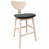 DUBLIN barstool, hevea wood, natural, grey dark velvet