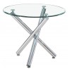 DESIREE NEW table, chromed, glass, 90 cms in diameter