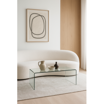 Mesa CHEVAL (SU), baja, cristal curvado, 100 x 48 cms 2