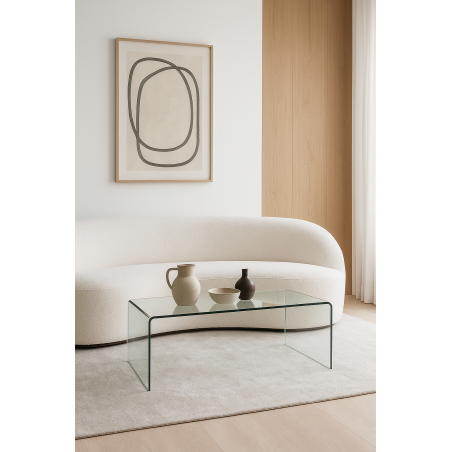 Mesa CHEVAL (SU), baja, cristal curvado, 100 x 48 cms-0