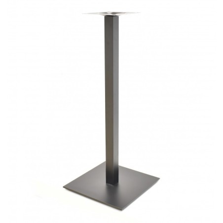 Base de mesa TROCADERO, alta, tubo cuadrado, negra, base de acero de 8 mm 45x45 cms, altura 110 cms