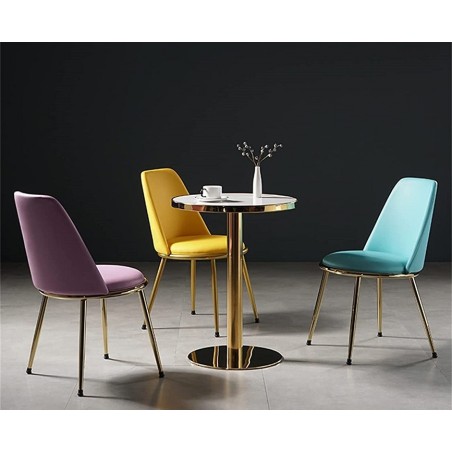 Silla TAVIRA, metal, cromado dorado, tapizado velvet gris-1