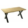 LERMA 160 dining table, black metal, bilaminate table top, 160 x 90 cms