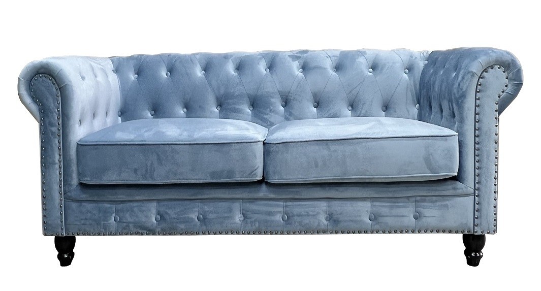 Tapizado velvet dusky azul