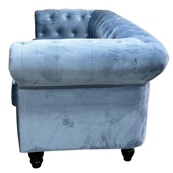 Sofá CHESTER PREMIUM, 2 plazas, tapizado velvet dusky azul 2