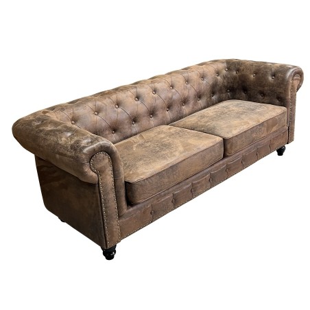 Sofá CHESTER PREMIUM, 3 plazas, similpiel vintage-0