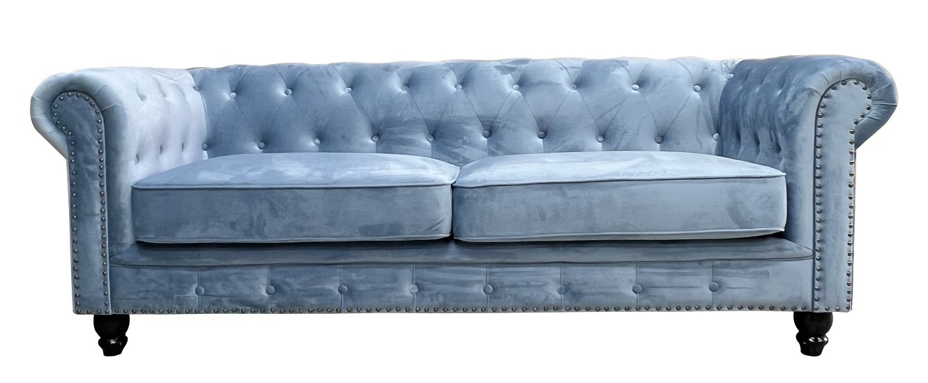 Tapizado velvet dusky azul