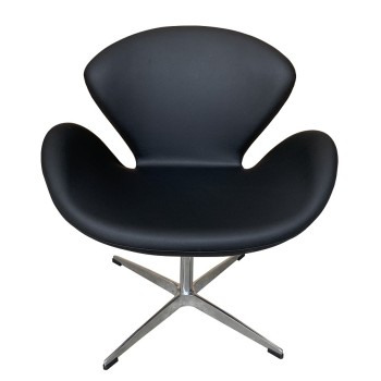 Sillón SW, tapizado en similpiel negra 2