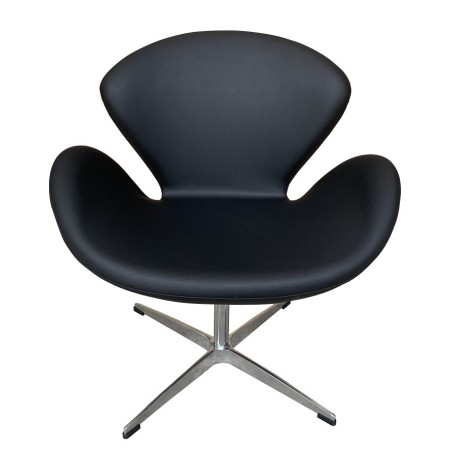 Sillón SW, tapizado en similpiel negra-0