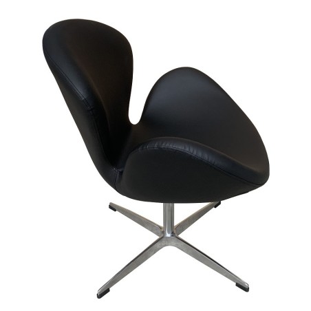 Sillón SW, tapizado en similpiel negra-1