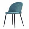 Silla PALM SKY BLUE, metal, tapizado velvet azul con trasera palm