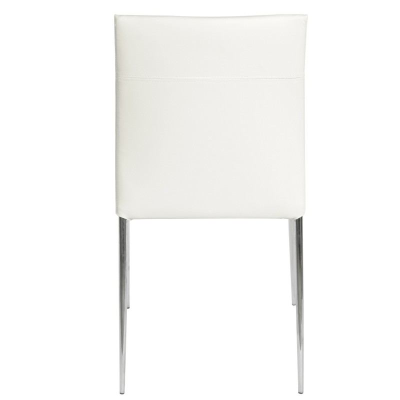Silla INMA, apilable, metal, similpiel blanca-2