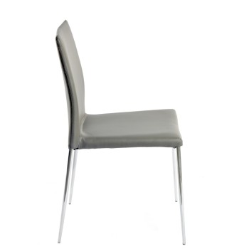 Silla INMA, apilable, metal, similpiel gris oscuro 2