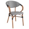 Sillón NERJA, apilable, aluminio, teslin gris negro