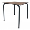 FERAY table, stackable, black epoxy, brown phenolic table top 69x69 cms