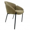 GIORGIO armchair, metal, upholstered in mink brown