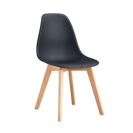 Silla MARAIS, madera, polipropileno negro