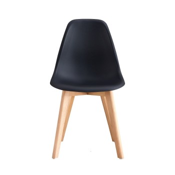 Silla MARAIS, madera, polipropileno negro 2