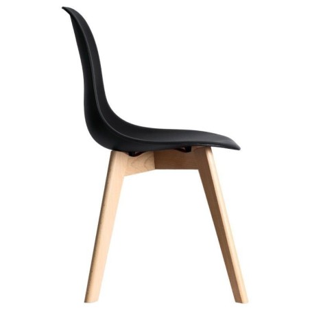 Silla MARAIS, madera, polipropileno negro-1