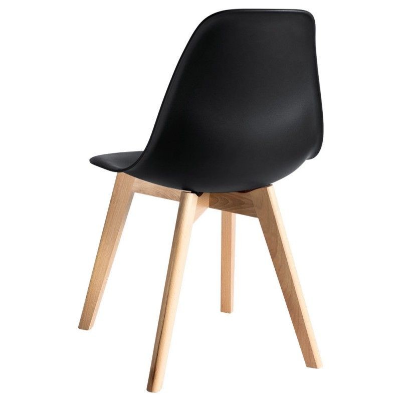 Silla MARAIS, madera, polipropileno negro-2