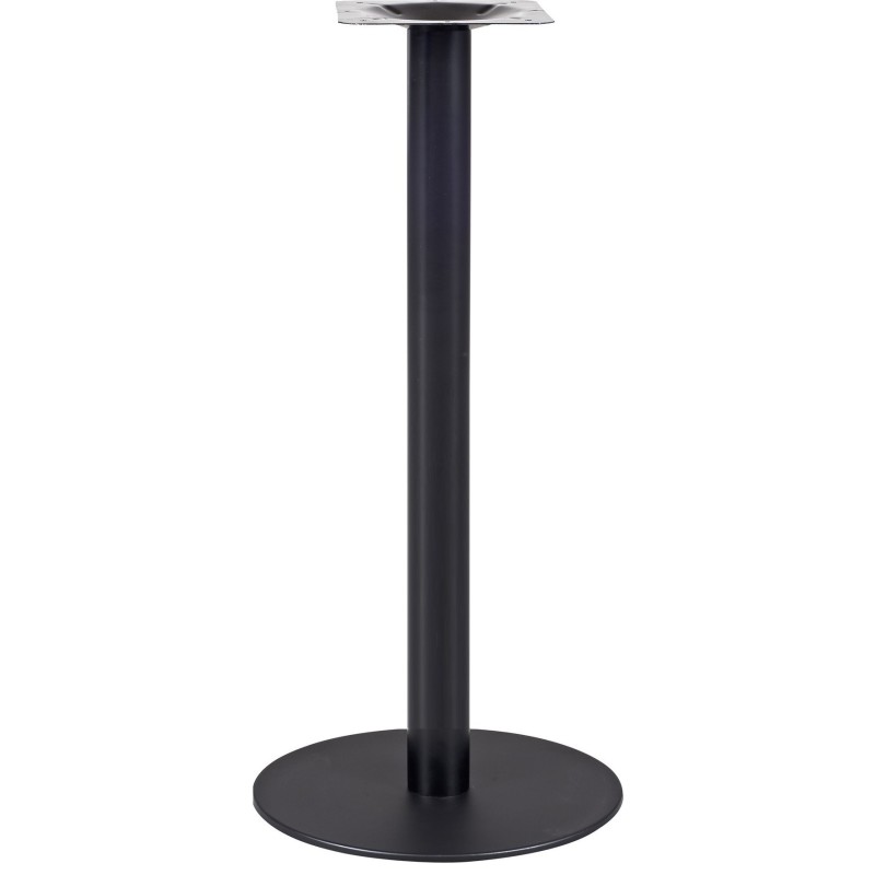 Base de mesa BOMBAY, tubo redondo, negra, base de acero de 8 mm. 45 cms de diámetro, altura 110 cms