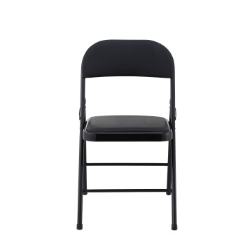 Silla SMART, plegable, metal, epoxi negro, vinilo negro 2