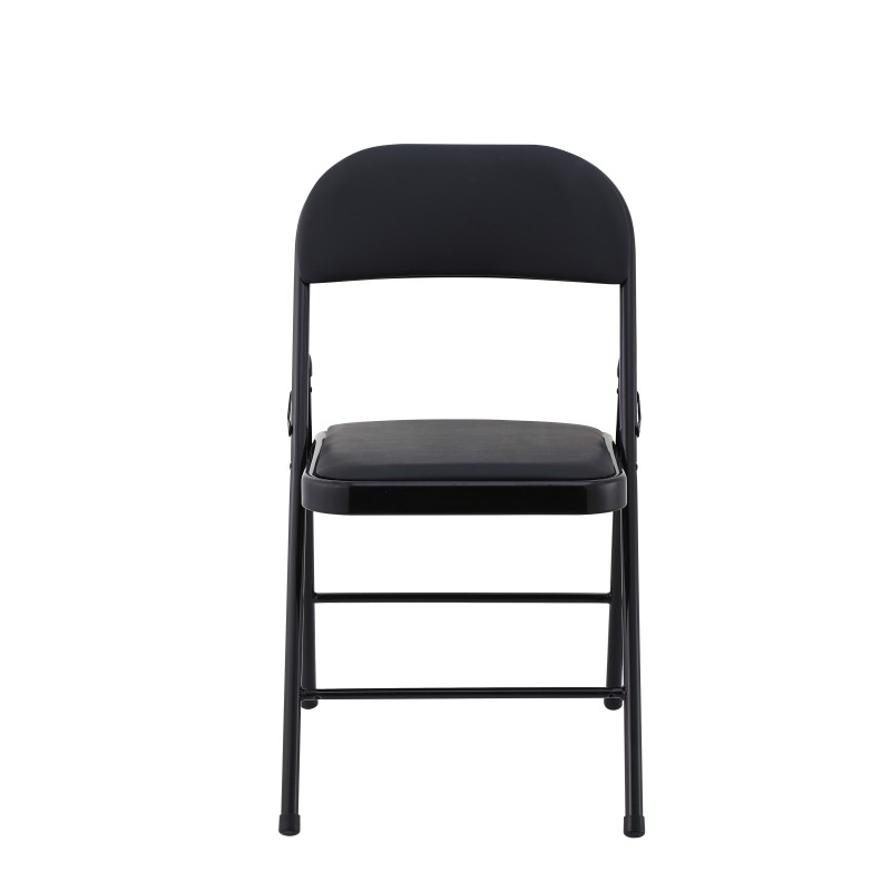 Silla SMART, plegable, metal, epoxi negro, vinilo negro-0