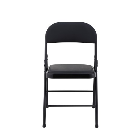 Silla SMART, plegable, metal, epoxi negro, vinilo negro-0