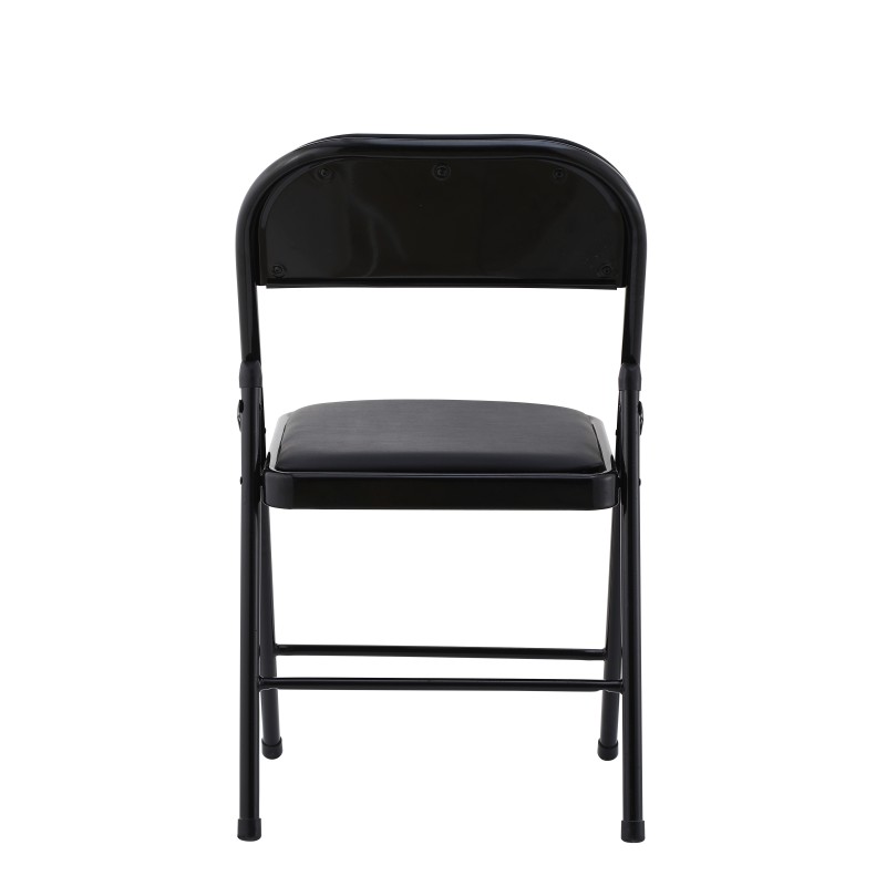 Silla SMART, plegable, metal, epoxi negro, vinilo negro-1