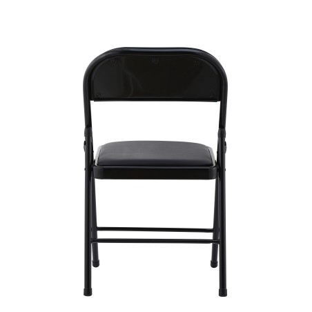 Silla SMART, plegable, metal, epoxi negro, vinilo negro-1