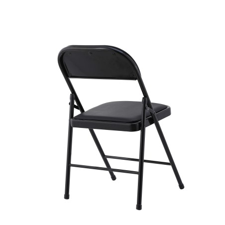 Silla SMART, plegable, metal, epoxi negro, vinilo negro-2