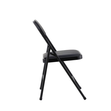 Silla SMART, plegable, metal, epoxi negro, vinilo negro-3