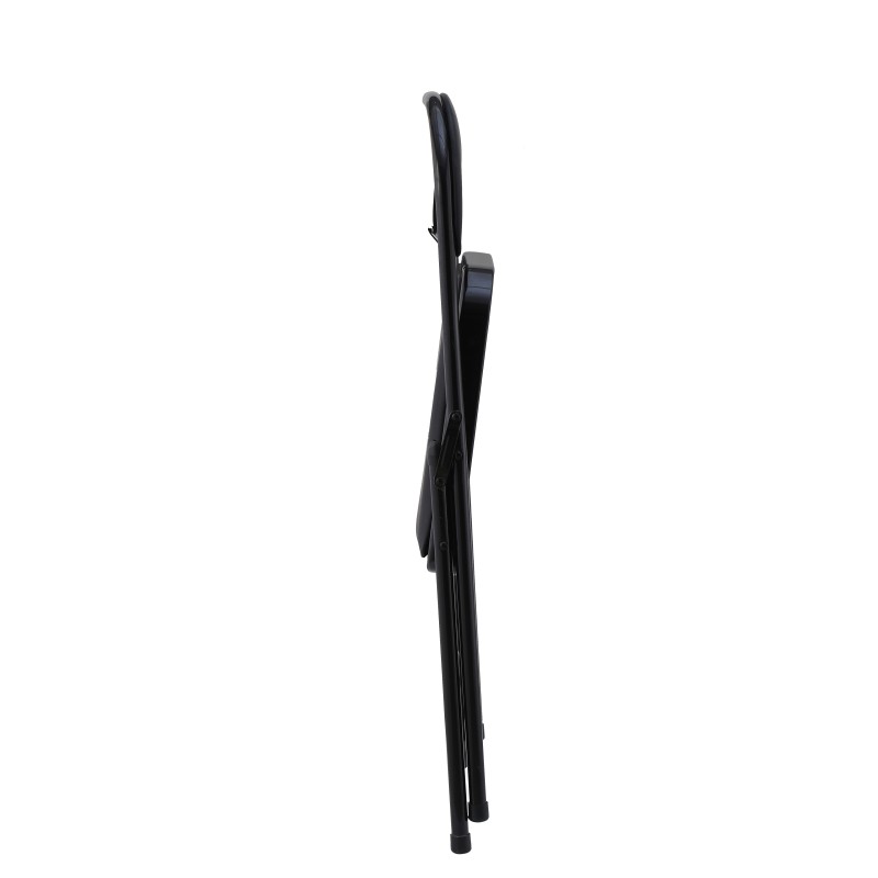 Silla SMART, plegable, metal, epoxi negro, vinilo negro-4