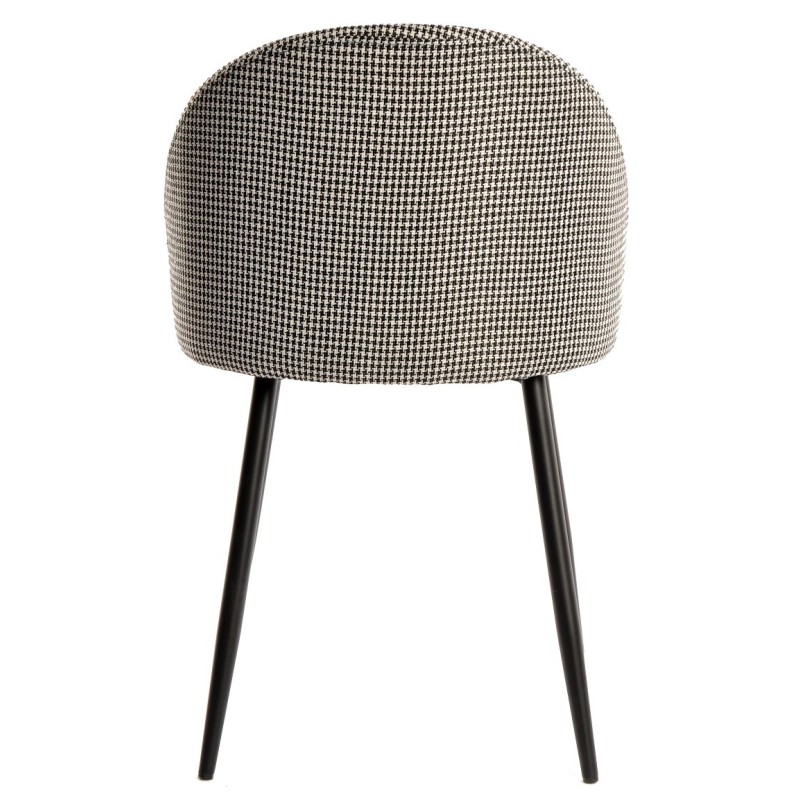 Silla ETNA, metal negro, tapizado pata de gallo y similpiel negra-3
