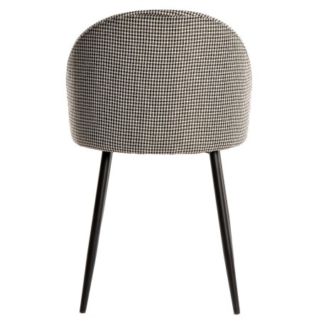 Silla ETNA, metal negro, tapizado pata de gallo y similpiel negra-3
