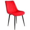 Silla YUCCA, metal negro, tapizado velvet rojo