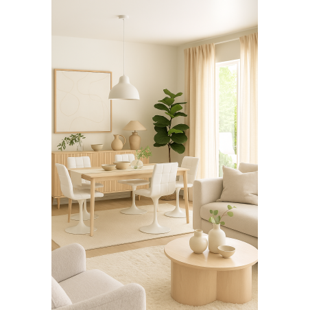 Silla IVONNE, metal blanco, tapizado similpiel blanca-0